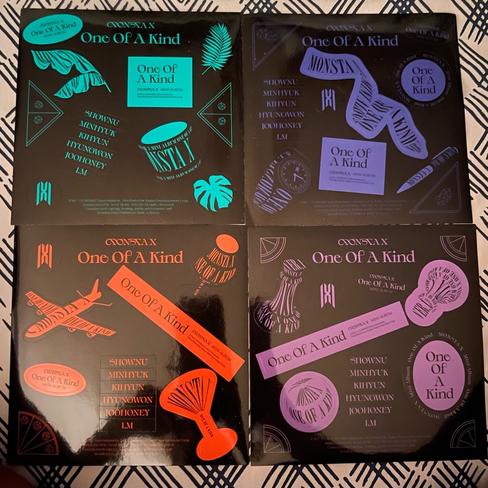 Monsta X - One of a kind stickers versions 1, 2, 3, 4